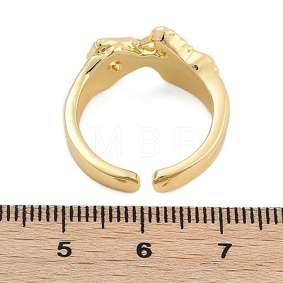 Rack Plating Brass Cuff Rings for Women RJEW-M028-61G-1