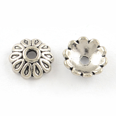 Tibetan Style Alloy Bead Caps TIBEP-R304-116AS-LF-1