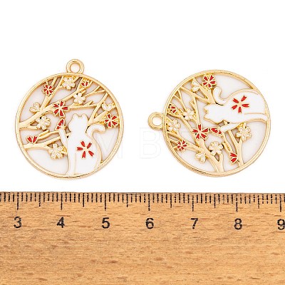 Rack Plating Alloy Enamel Pendants FIND-A040-07A-01G-1