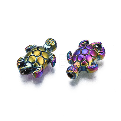 Rack Plating Rainbow Color Alloy Beads PALLOY-S180-333-1