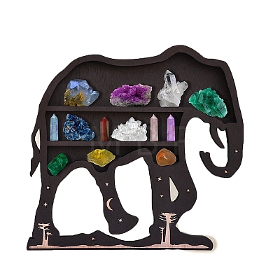 Elephant Hanging Wooden Crystal Display Shelf PW-WGF7C21-02-1