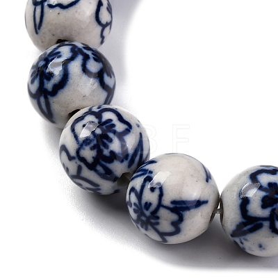 Handmade Blue and White Porcelain Beads Strands PORC-I027-01D-1