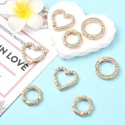 15Pcs 3 Styles Zinc Alloy Spring Gate Rings FIND-CJ0004-77-1