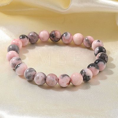 Natural Zebra Jasper Bead Stretch Bracelets BJEW-K212-B-035-1