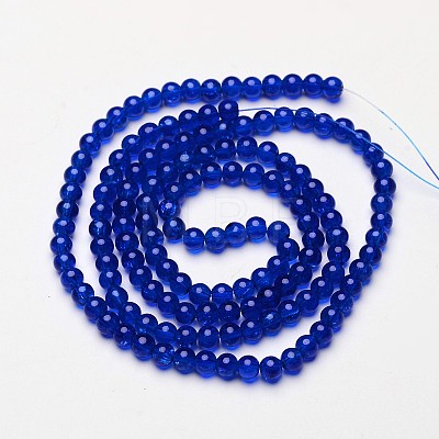 Crackle Glass Beads Strands X-CCG-Q001-6mm-14-1