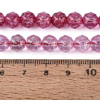 Crackle Transparent Glass Beads Strands GLAA-Q108-02A-11-1