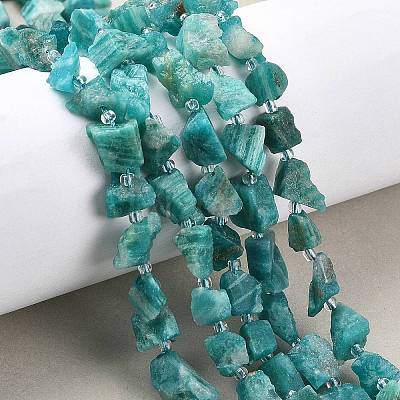 Raw Rough Natural Amazonite Beads Strands G-D101-A07-1