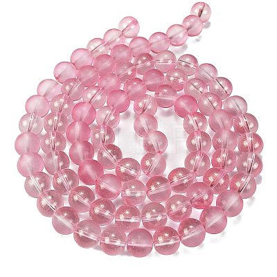 Frosted Transparent Glass Bead Strands GLAA-P065-10mm-03-1