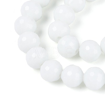 Opaque Solid Color Glass Bead Strands GLAA-R095-P10mm-01-1