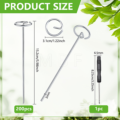 200Pcs Carben Steel Garden Landscape Staples AJEW-WA0004-14-1