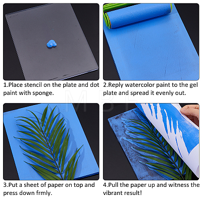 Silicone Reusable Gel Printing Plate for Arts and Crafts DRAW-WH0007-006B-1