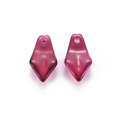 Transparent Spray Painted Glass Charms GLAA-S190-019F-02-1