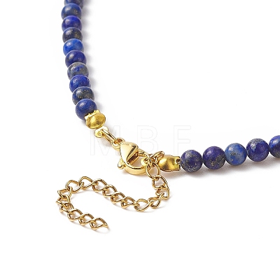 Natural Lapis Lazuli Beaded Necklaces NJEW-JN04226-02-1