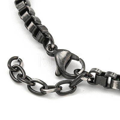 304 Stainless Steel Enamel Box Chain Anchor Link Bracelets for Women BJEW-G717-15B-1