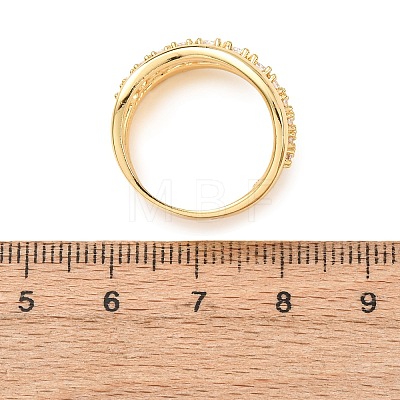 Brass Micro Pave Clear Cubic Zirconia Finger Rings RJEW-D349-02D-G-1