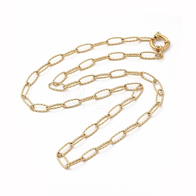 Ion Plating(IP) 304 Stainless Steel Cable Chain Necklace for Women NJEW-E081-07G-1