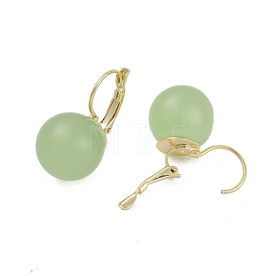 Brass with Resin Round Hoop Earrings EJEW-Q391-09G-03-1