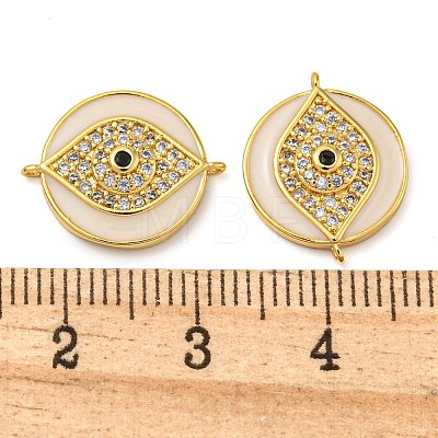 Rack Plating Brass Micro Pave Clear Cubic Zirconia Eye Connector Charms KK-Z063-20G-01-1