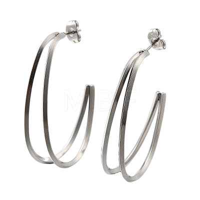 304 Stainless Steel Stud Earrings EJEW-F361-22P-1