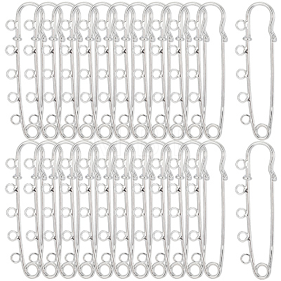 30Pcs Iron Brooch Findings IFIN-SC0002-10A-P-1