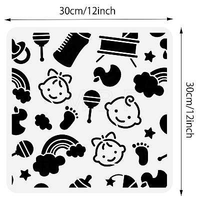 PET Hollow Out Drawing Painting Stencils DIY-WH0391-0036-1