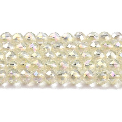 Electroplate Transparent Glass Beads Strands GLAA-H021-01B-FR04-1
