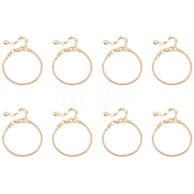   8Pcs Brass Round Snake Chain Bracelet for Men Women BJEW-PH0004-28-1