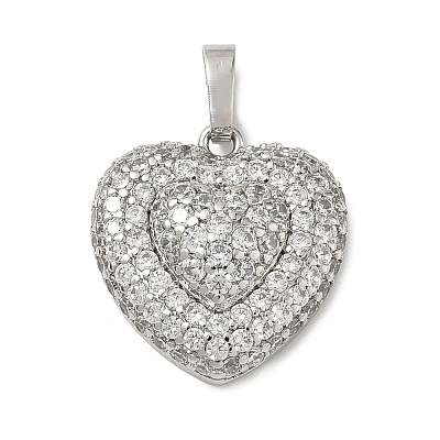 Brass Micro Pave Cubic Zirconia Pendants KK-CBA74BF-12P-02A-1