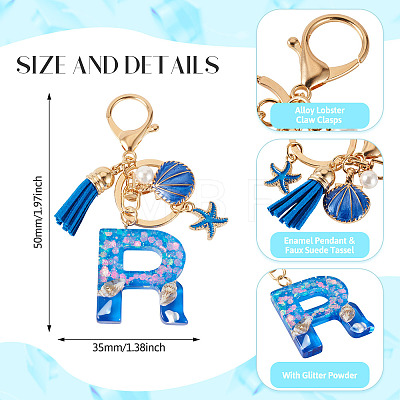 Star Resin & Shell Keychains KEYC-TAC00087-01R-1
