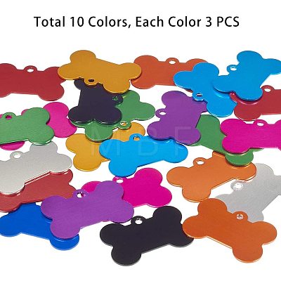 30Pcs 10 Colors Aluminium Pendants ALUM-PH0003-10-1
