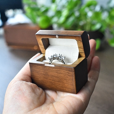 Rectangle Wooden Single Ring Boxes PW-WG81623-01-1