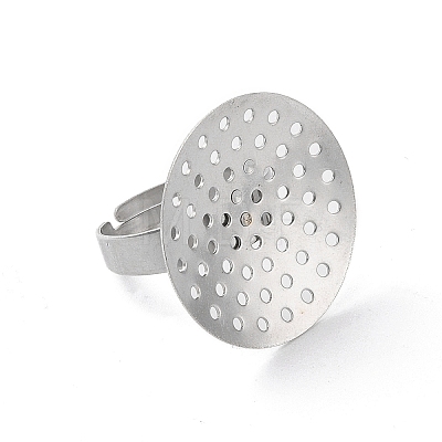 Non-Tarnish 304 Stainless Steel Sieve Ring Settings X-STAS-K278-06B-P-1