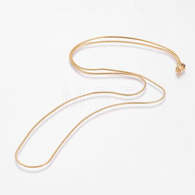 Eco-Friendly Rack Plating Brass Chain Necklaces MAK-G002-05G-A-FF-1
