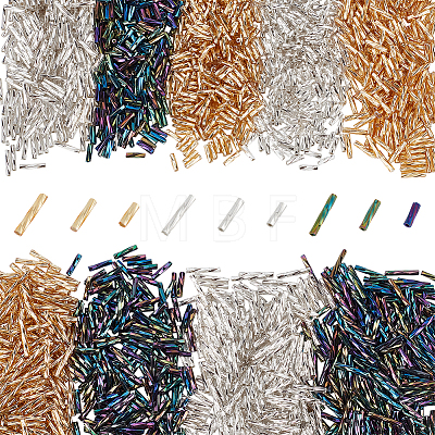1998Pcs 9 Style Glass Twisted Bugle Beads SEED-PH0001-38-1