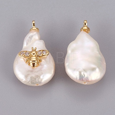 Natural Cultured Freshwater Pearl Pendants PEAR-F008-37G-1