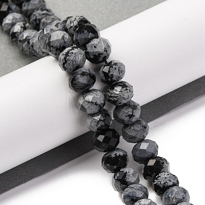 Natural Snowflake Obsidian Beads Strands G-K380-A12-01-1