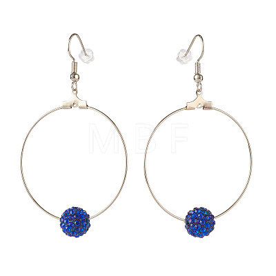 Bling Rhinestone Beaded Big Ring Dangle Earrings for Women EJEW-JE04752-1