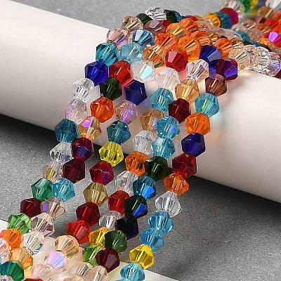 Transparent Electroplate Glass Beads Strands GLAA-F029-2mm-D29-1