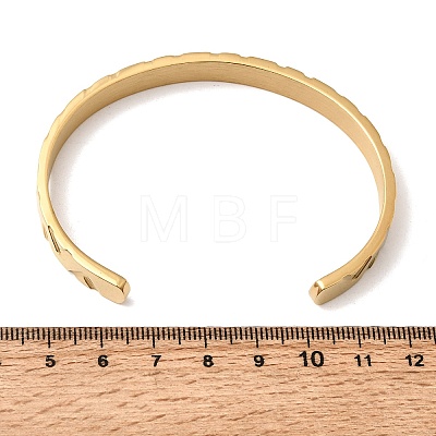 304 Stainless Steel Cuff Bangles for Women Men BJEW-H644-05G-1