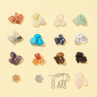 DIY Gemstone Chips Earring Making Kit DIY-FS0003-19-1