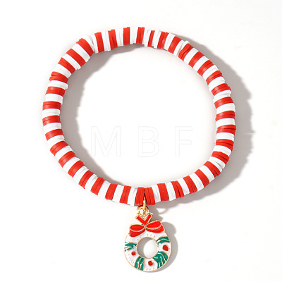 Christmas 304 Stainless Steel Enamel Charm Bracelets ZQ4442-17-1
