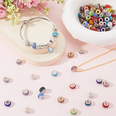 120Pcs Resin European Beads FIND-SP0002-05A-1