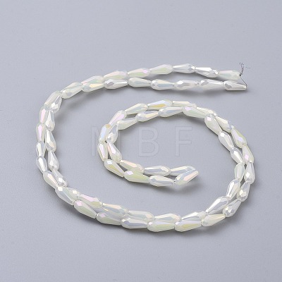 Electroplated Opaque Glass Beads Strands EGLA-L015-FR-B11-1