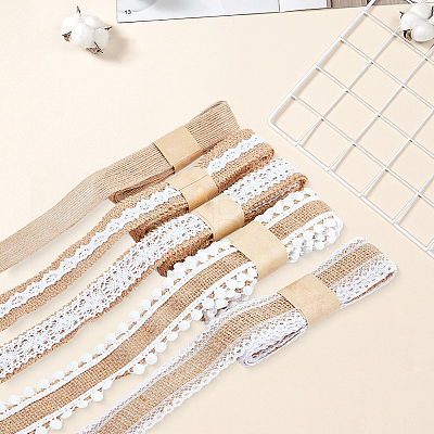 5Roll Burlap Ribbon OCOR-WH20014-12-1