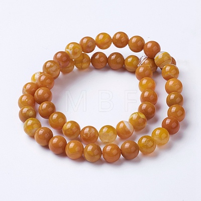 Natural Agate Beads Strands G-G754-08-8mm-1