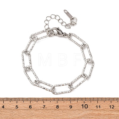 304 Stainless Steel Paperclip Chain Bracelets for Women Men BJEW-A048-01P-1