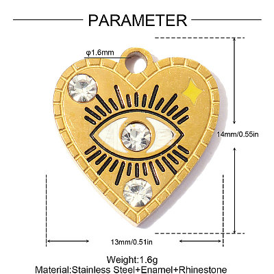 304 Stainless Steel with Enamel Charms SA-OY001-93G-1