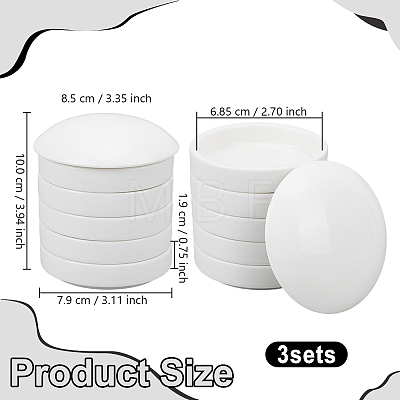3Pcs Porcelain Ink Box AJEW-GO0005-48-1