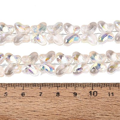 Baking Paint Electroplate Transparent Glass Beads Strands EGLA-Q136-03A-02-1