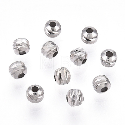 Rhodium Plated 925 Sterling Silver Beads STER-T004-78P-2.5mm-1